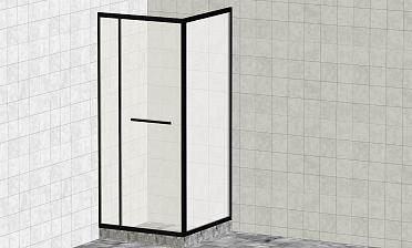 Комплект душевой с внутренней подвижной дверью,толщина стекла 8мм, 900х900х2000, AUSI 304, черная t470 Bl купить в Ростове-на-Дону