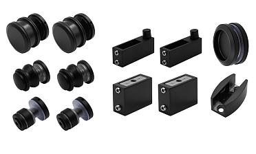 Комплект раздвижной системы для стеклянной душевой, нержавеющая сталь AISI 304, черная t401 BL купить в Ростове-на-Дону