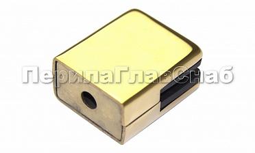 Стеклодержатель штампованный квадратный на плоскость для стекла 8 мм (4+4 мм), полированный, под золото (AISI 304) Фk352-88 купить в Ростове-на-Дону