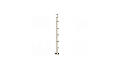 Стойка круглая Ø38.1: 5 ригеледержателей, полированная, высота 950 мм (AISI 304) k715 купить в Ростове-на-Дону