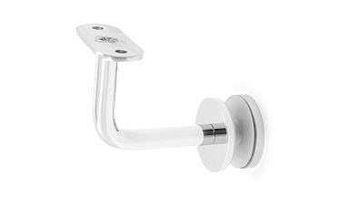 Держатель поручня на стекло 10-17 мм, с ложементом на плоскость, вынос 60х70 мм, Ø43х5 мм, нержавеющая сталь AISI 304, полированная k008-4 купить в Ростове-на-Дону