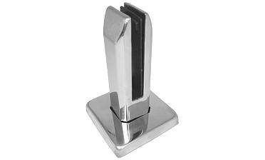 Стеклодержатель напольный, плоский 45х50х160 мм, для стекла 10 - 12 мм, полированный, без сверления стекла AISI 304 k282 купить в Ростове-на-Дону