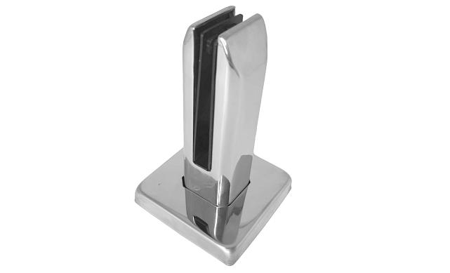 Стеклодержатель напольный, плоский 45х50х160 мм, для стекла 10 - 12 мм, полированный, без сверления стекла AISI 304 k282 3