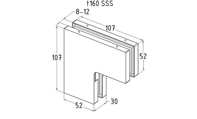 Фитинг угловой большой, шлифованный t160 SSS 4
