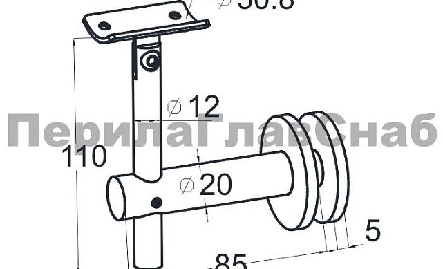 Выносной держатель поручня на стекло 8-16 мм, под золото (AISI 304) Фk241-88 2
