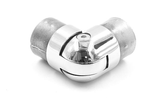 Поворот литой, шарнирный под Ø42.4 мм, полированный, AISI 304 k273 7