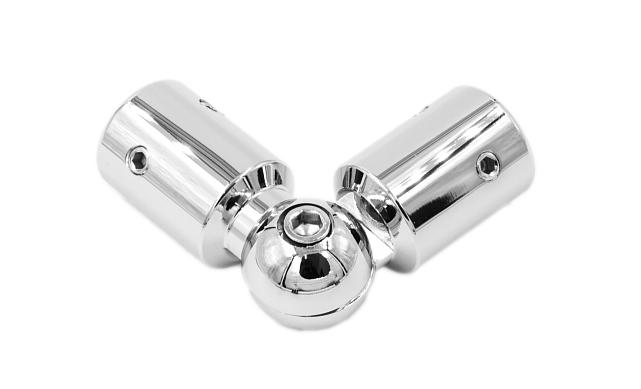 Соединитель трубы 19 мм, шарнирный, нержавеющая сталь AISI 304, полированная t915 PSS 6