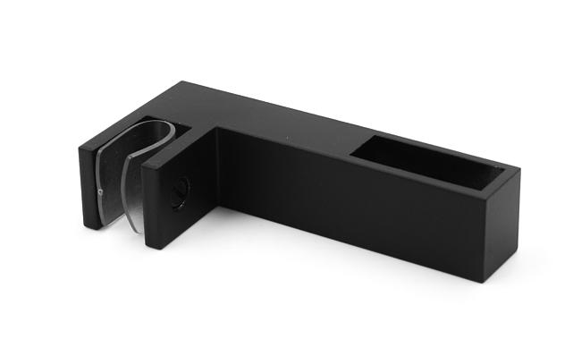 Коннектор труба-стекло для трека 30х10 мм, нержавеющая сталь AISI 304, черная  t466 BL 4