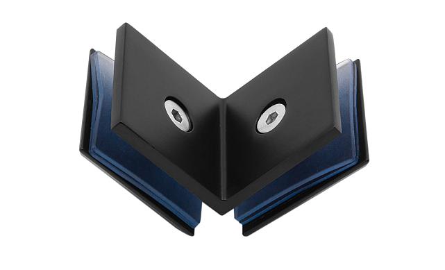 Коннектор для душевой кабины стекло-стекло 90°, 45х45, черный, t735 BZn 4