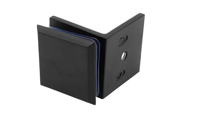  Коннектор для душевой кабины стена-стекло 90°, 45х45, цинк, черный, вырез 69 t732 BZn 5