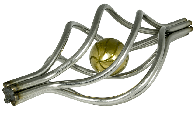 Декоративная вставка (корзинка) для стойки Ø25 мм, с золотым шаром k388-2 8