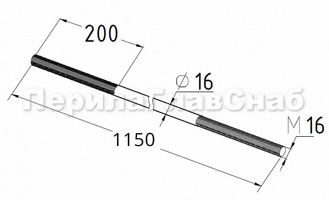 Вант(тяга) для козырька М16, длина 1150мм (AISI 304) k668-16-1150 2