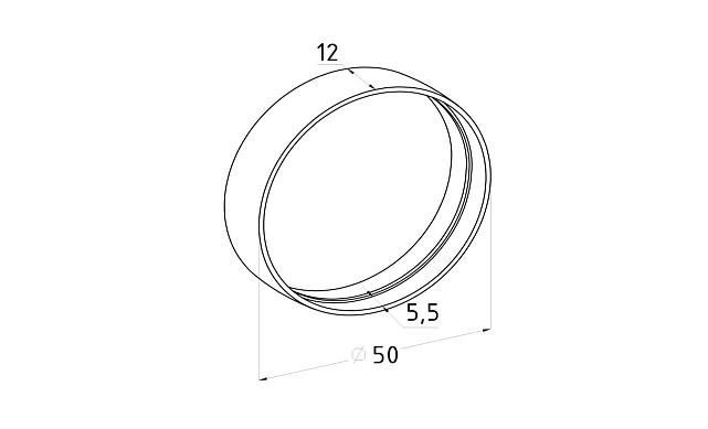 Соединитель деревянного поручня (кольцо, БЕЗ ЗАУСЕНЦЕВ) 12 мм Ф-0343 2