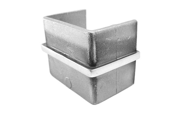 Соединитель для поручня с пазом 40х60 мм, шлифованный (AISI 304) Фk541-2 5