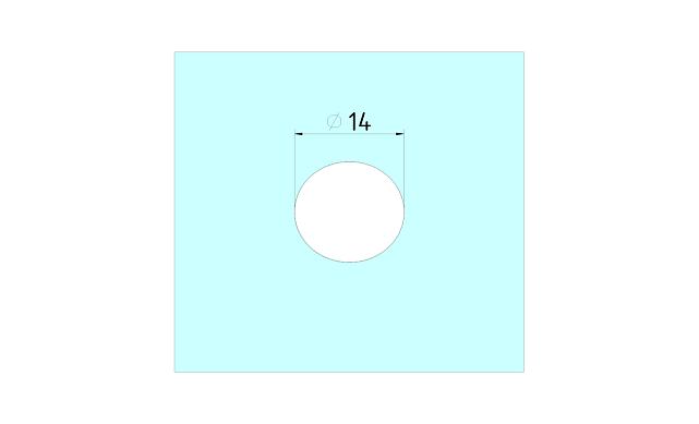 Соединитель труба-стекло сквозной, для 15х15, полированный t801 PSS 2