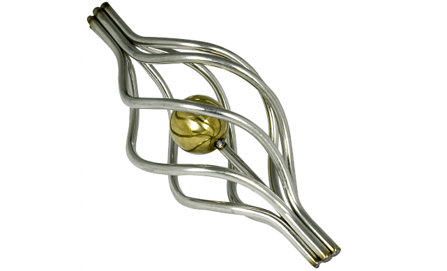 Декоративная вставка (корзинка) для стойки Ø25 мм, с золотым шаром k388-2 6