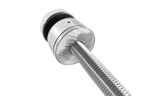 Комплект торцевого крепления несущего стекла, шпилька М16 AISI304, гайка-шайба Ø50х10мм, с регулировкой вылета 25-39мм, полированный, AISI 304 k277-11 4