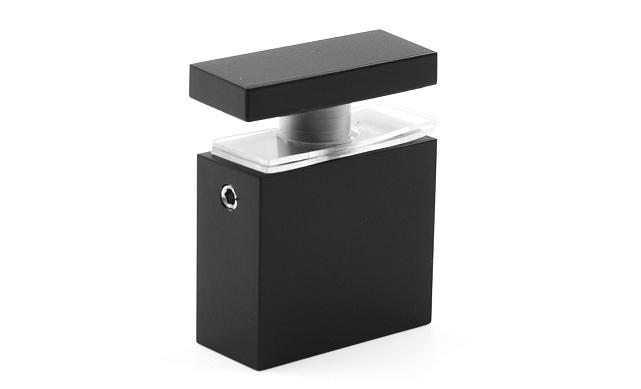 Соединитель труба-стекло для прямоугольного трека, нержавеющая сталь AISI 304, черная t462 BL 8