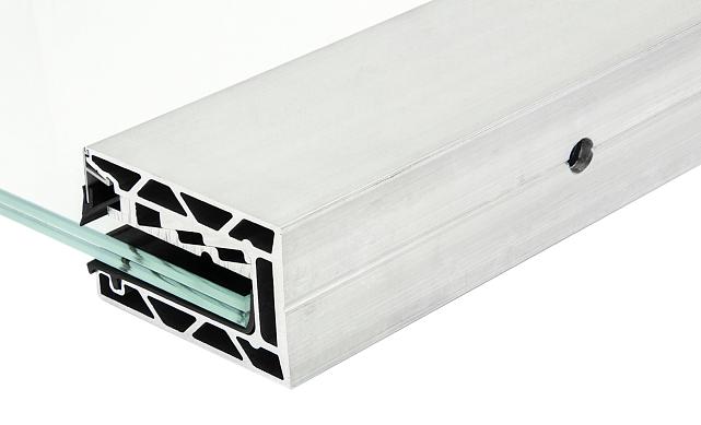 Комплект профиля зажимного для стекла 12 мм и 6+6 ,с отверстием, НЕАНОД. алюминий 100х60мм, т100-2-12 6