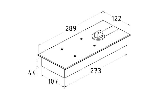 Доводчик для стеклянной двери до 80 кг EN3, напольный, 500 тыс. циклов, нержавеющая сталь AISI 304, шлифованная t183 SSS 2