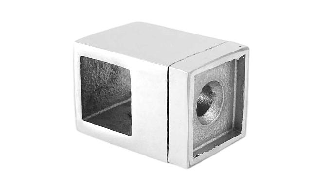 Ригеледержатель под квадратный ригель 15х15 мм, полированный, (AISI 304) k266-3 3