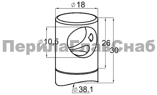Ригеледержатель на стойку Ø38.1х10 мм (10.5 мм), полированный, литой (AISI 304) k082 3