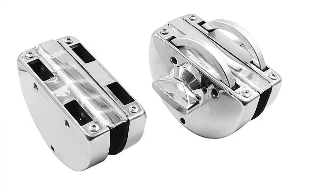 Замок для стеклянной двери с ответной частью на стекло, без вырезов в стекле полированный t109 PSS 6