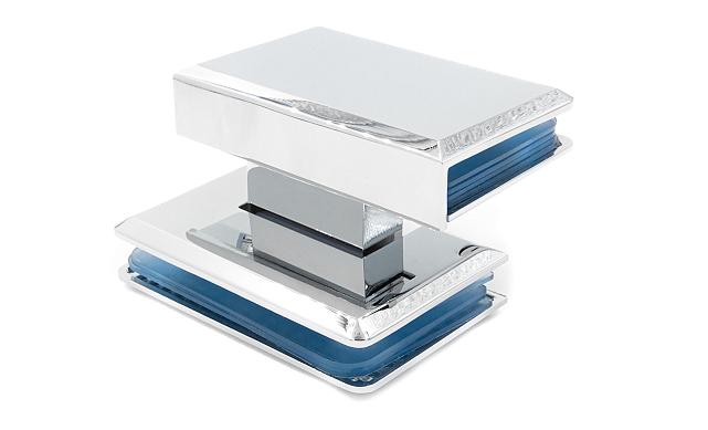 Петля для душевой кабины стекло-стекло 90° 90х55 мм цинк, полированная t304 PZn 6