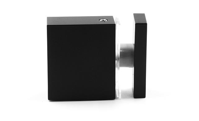 Соединитель труба-стекло для прямоугольного трека, нержавеющая сталь AISI 304, черная t462 BL 5