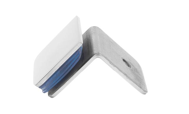 Коннектор для душевой кабины стена-стекло 90° 45х45 мм латунь-хром, полированный t722 PC 4