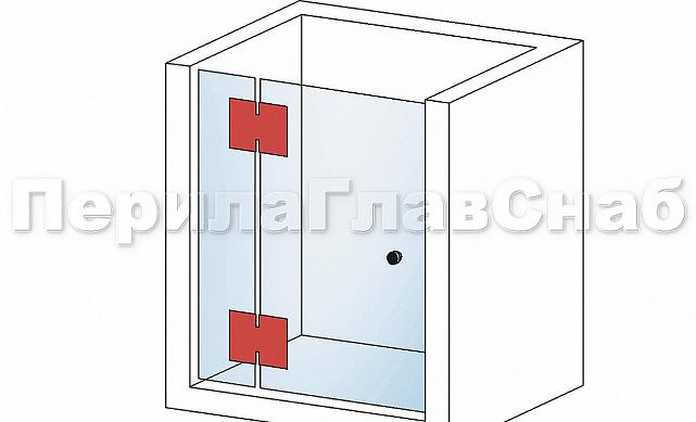 Петля для душевой кабины стекло-стекло 180° 90х55 мм, шлифованная  t303 SSS 4