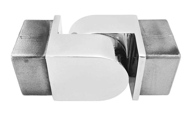 Отвод для поручня с пазом 40х40 мм, шарнирный, полир., (AISI 304) k546-2 3