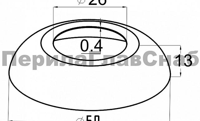 Низ стойки малый Ø25.4 мм, 50 мм, полированный (AISI 304) k331-3 3