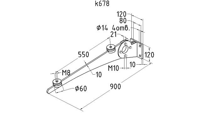 Консоль для козырька со стеклом k678 2