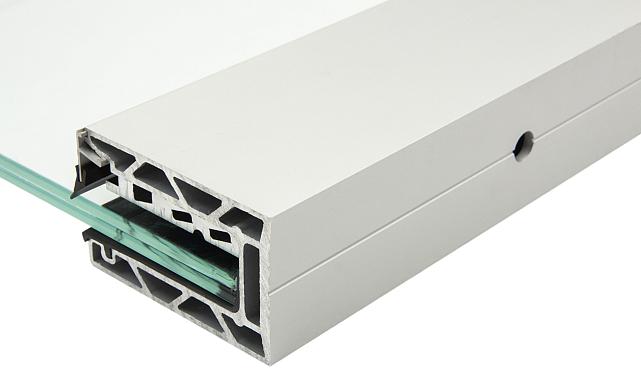 Комплект профиля зажимного для стекла 10мм и 5+5, с отверстиями, АНОД. алюминий 100х60мм, т100-1-10 8