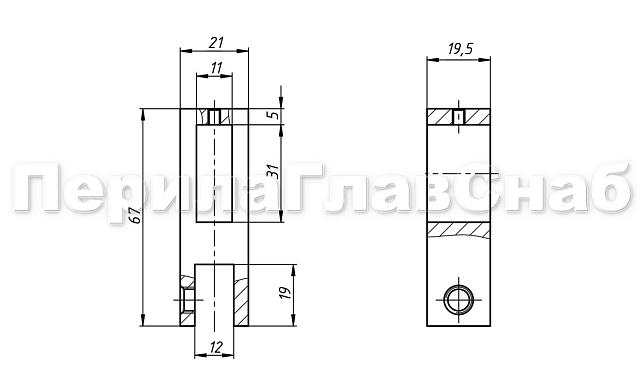 Соединитель труба-стекло, для трека 30х10 мм, AISI 304, шлифованная t461 SSS 2
