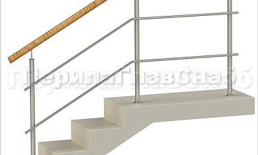 Два ригеля на сварке, круглый пластиковый поручень и круглые стойки купить в Ростове-на-Дону