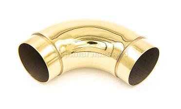 Отвод поручня под Ø50.8х102х1.45 мм, 90°, полированный 600 Grit, с двумя установочными кольцами, золото k052-88 купить в Ростове-на-Дону